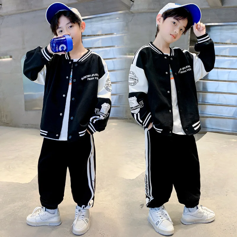 KK！ポルテ野球ウェアセット 130 Spring Autumn Boy Baseball Uniform Sets Kids Jacket Coat +