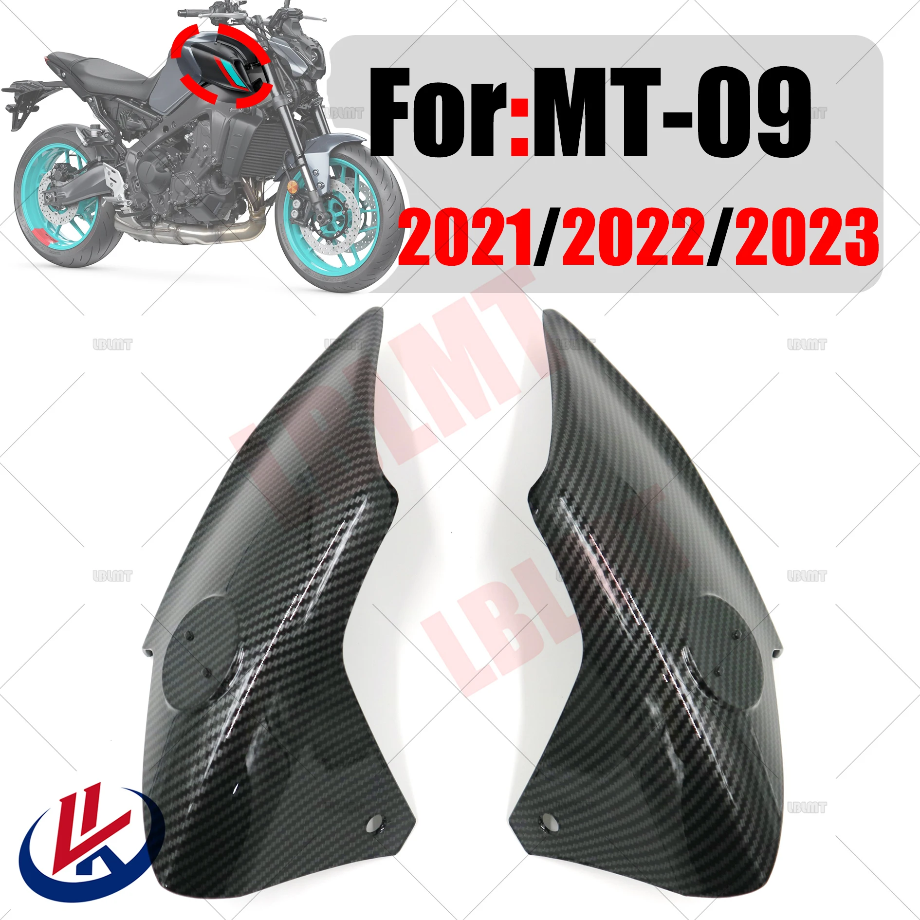 

Motorcycle Gas Tank Side Fairings Air Intake Cover Fairing Panels For YAMAHA FZ-09 MT-09 2021-2023 Tank Cap Shell Protector Cowl