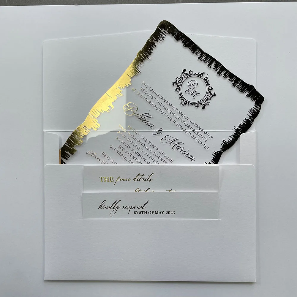 Faire Part Mariage Relief Enveloppe Grise