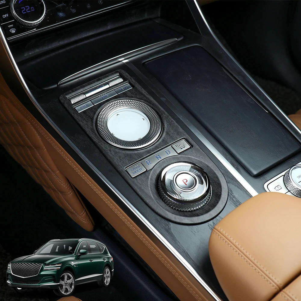 Wooden or carbon fiber gear decor for Genesis GV80 2021-2024