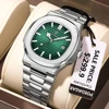 POEDAGAR Fashion Square Dial Quartz Watch for Men Stainless Steel Waterproof Luminous Date Mens Watches Top Brand Luxury Clock 1