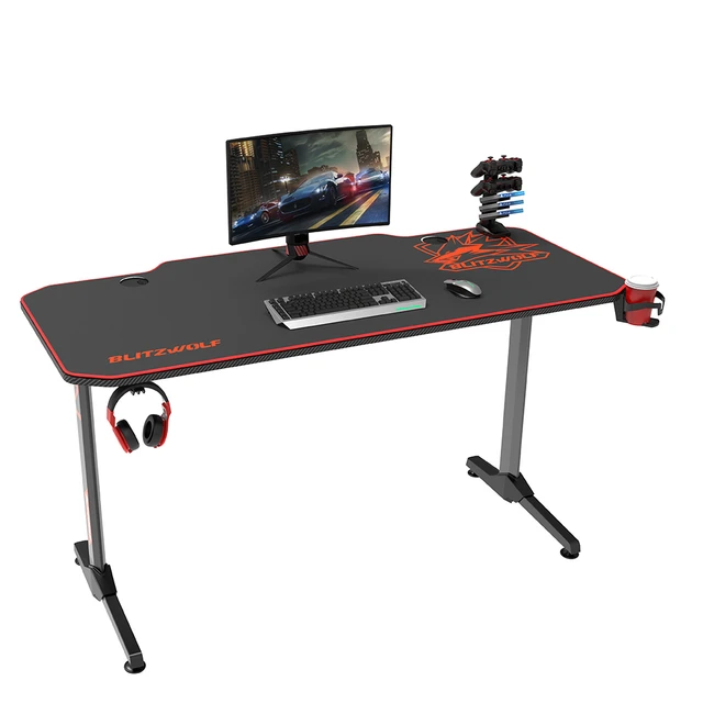 Bureau gaming,bureau de jeu pour gamer ,1 porte-gobelet,1 support de  poignée