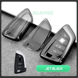 Transparent TPU Car Key Case Protector Shell (Black(BMW - E Style))