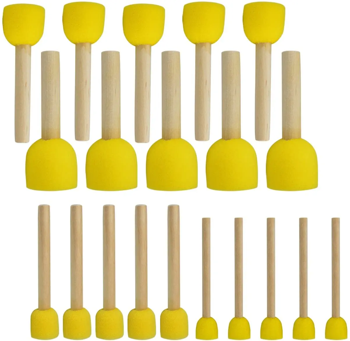 Kids Paint Sponges Round Foam Brush Set Paint Sponge Brush Wooden Handle  Foam Brush Sponge Painting Tool for Kids Painting Craft