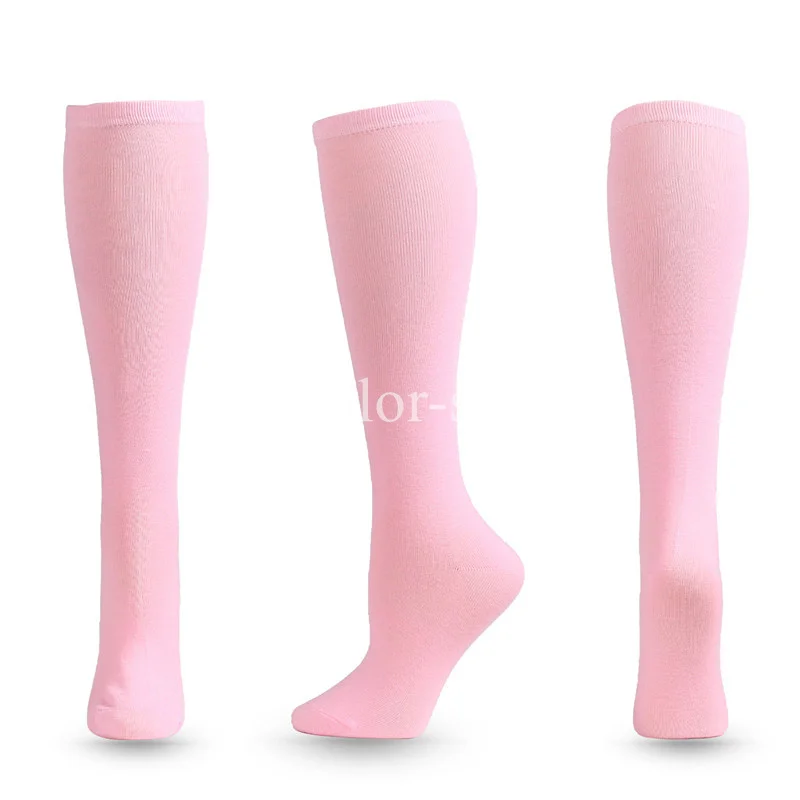 Compression Socks Knee High Long Socks Solid Color JK Woman Black White Lolita Fashion Kawaii Cosplay Sexy Stockings compression socks