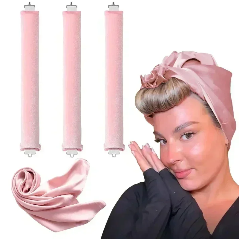 Heatless Hair Curler Soft Curling Rod Headband No Heat Hair Rollers Curlers Satin Curls Sleeping Bonnet Night Cap Styling Tools Hair Curling Tools