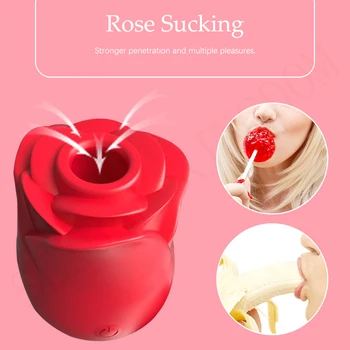 Women Masturbation Lick Vibator Sex Toy Tongue Licking Sucking Nipple Clitoral Stimulation Rose Vibartion Clitoris Stimulator 2