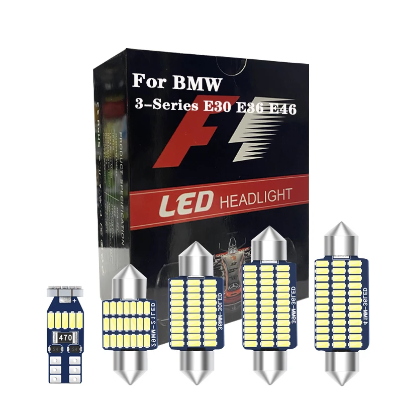 Per Bmw Serie 3 E30 E36 E46 Sedan Coupe Compact Cabrio Canbus Led Interior Light Dome Map Tronco Lampadina Senza Errori