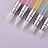 1 PC New Double Way Rhinestone Nail Art Brush Pen Silicone Head Carving Dotting Tool for Women DIY Brush Fashion Dotting Tools 2