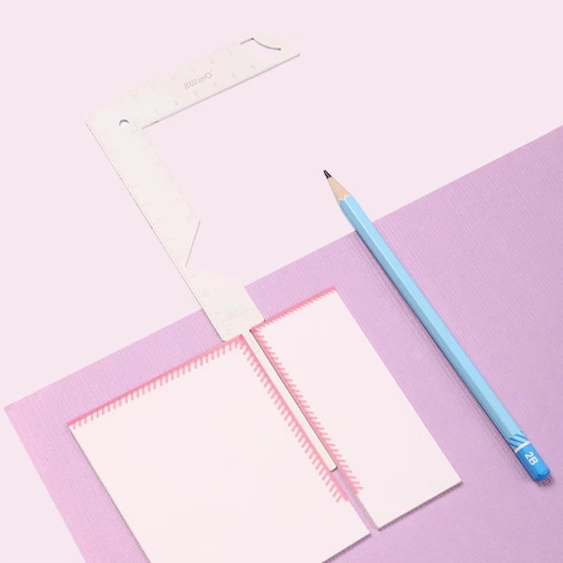 5-in-1 Book Cover Guide Stainless Steel Metal Bookbinding Cover Tool for Scribe Marking Album Notebook Scrapbooking Gauge Ruler bookbinding tool
