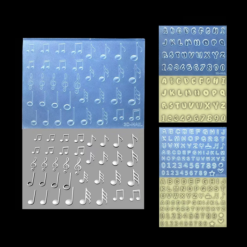 새로운 3D 문자 숫자 네일 실리콘 몰드 DIY 패션 네일 장식 도구 네일 템플릿 매니큐어 디자인 도구 용품