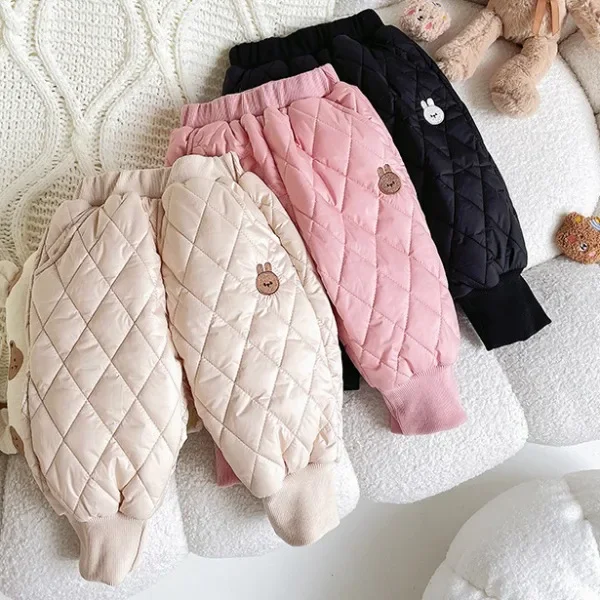 GirlsPaddedPantsWarmTrousersforKidsChildrenRabbitTrousers