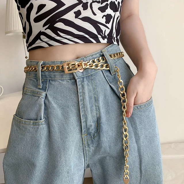 Buy Haiabei6 Pieces Punk Jeans Pants Chain Trousers Chain Heart Leaves Star  Pocket Waist Chain Multi-layer Hip Hop Rock Chain Belt Punk Chain for Pants  Silver Metal Wallet Chain Body Jewelry with