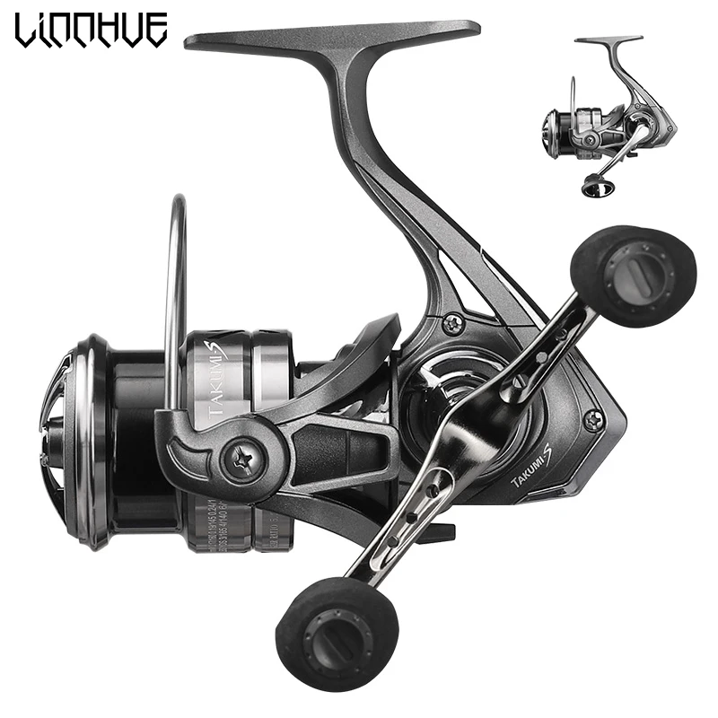 LINNHUE Fishing reel 1500 2500 Professional Lure Fishing Shallow Spool  Single Double Grip Spinning Reel Fishing Accessory Lure