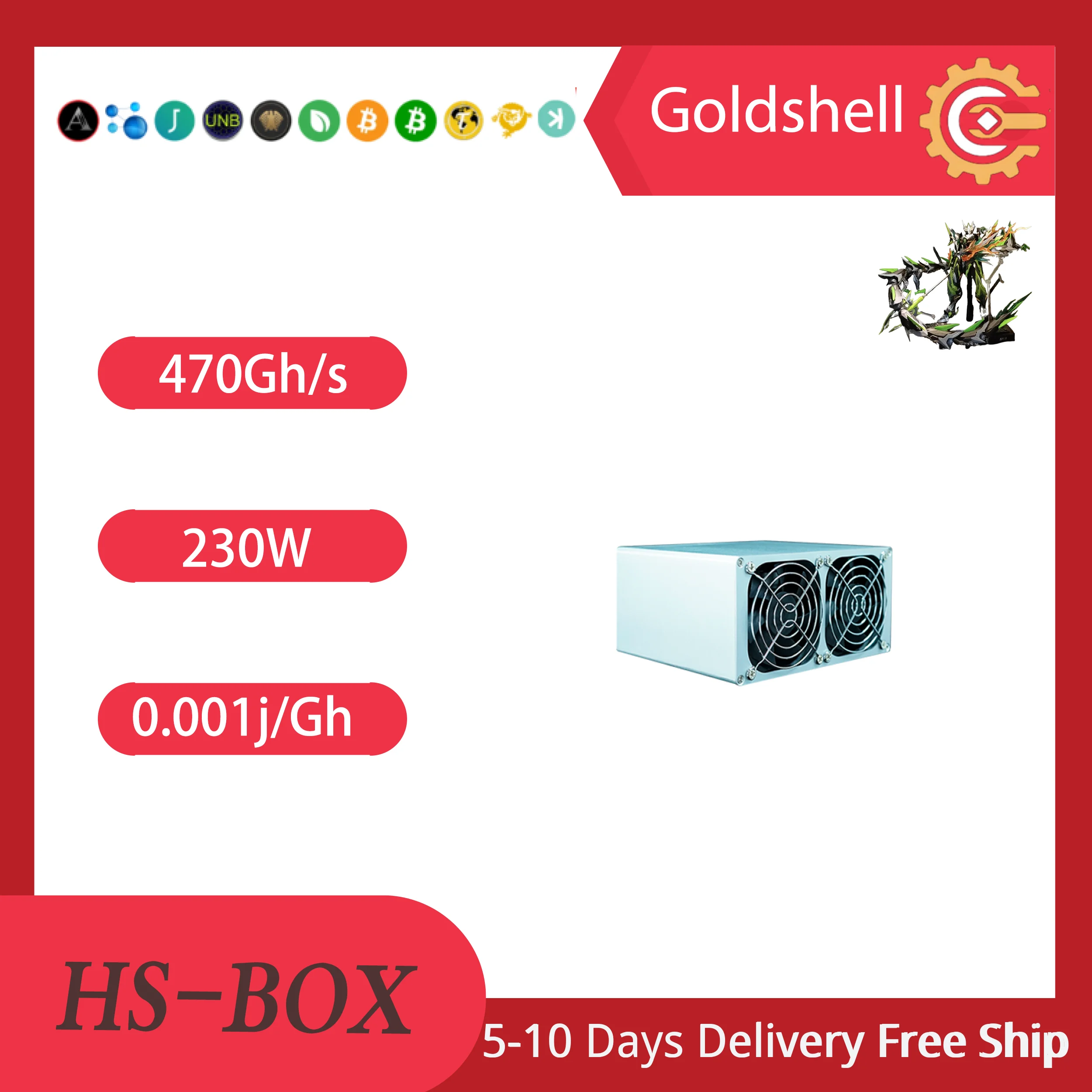 

Used HS-BOX Goldshell box miner Low cost mining low price miner