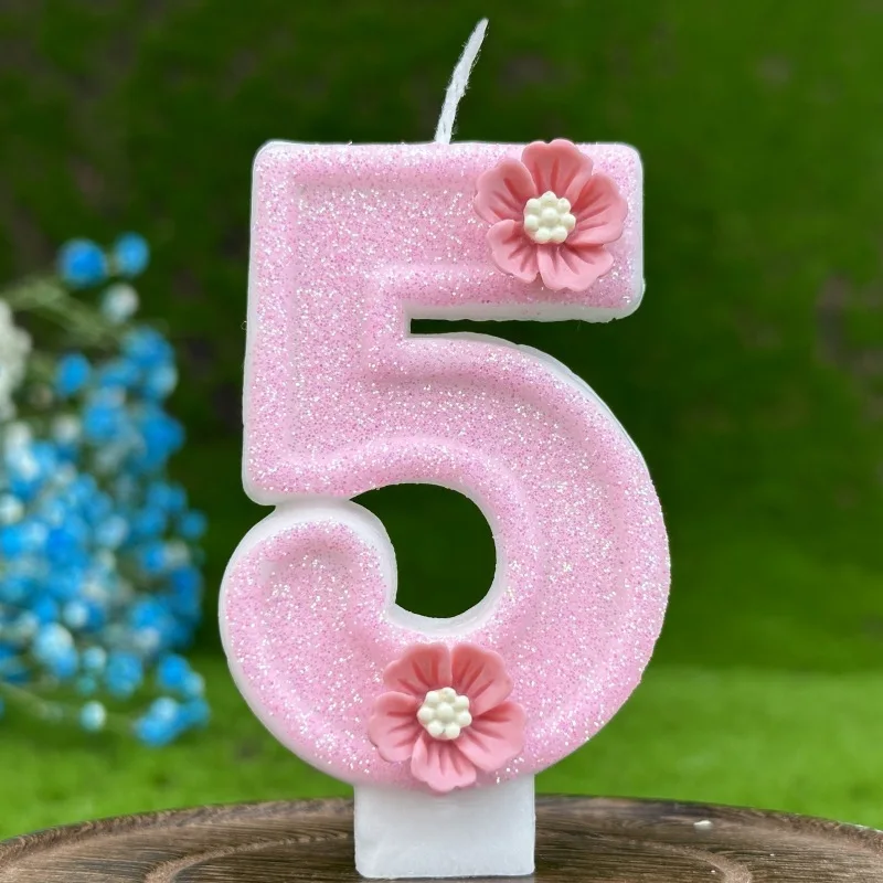 Amscan Giant Pink Glitter #1 Candle – First Birthday Cake Topper, 5 Inches Tall - View #13