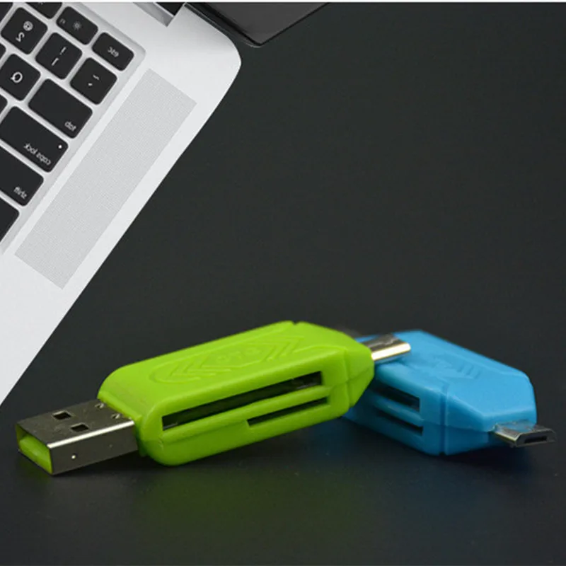 Новый OTG кардридер 2 в 1 с Micro USB и высокоскоростной USB2.0 Универсальный TF/SD для Android