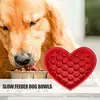 Pet Cat Dog Slow Feeder Silicone Cat Dog Bowl Creative Love Shape Feeder Non-Slip Design Anti-Choking Feeder With Suction Cups 2