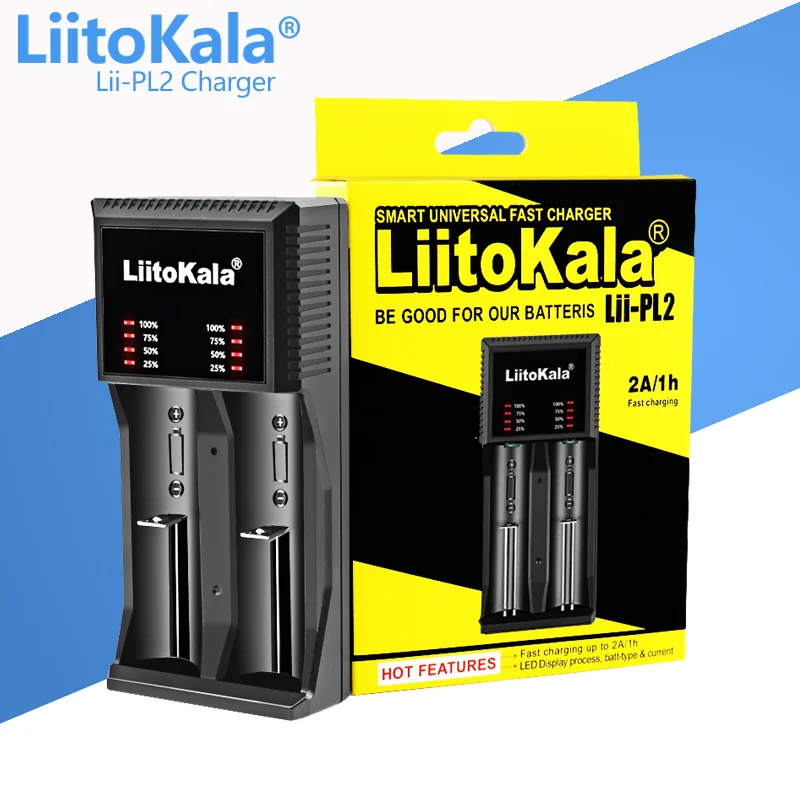 LiitoKala Lii-PL2 LED 3.7V/1.2V NiMH 18650 18350 18500 21700 20700 26650 Recharge Lithium Battery Charger