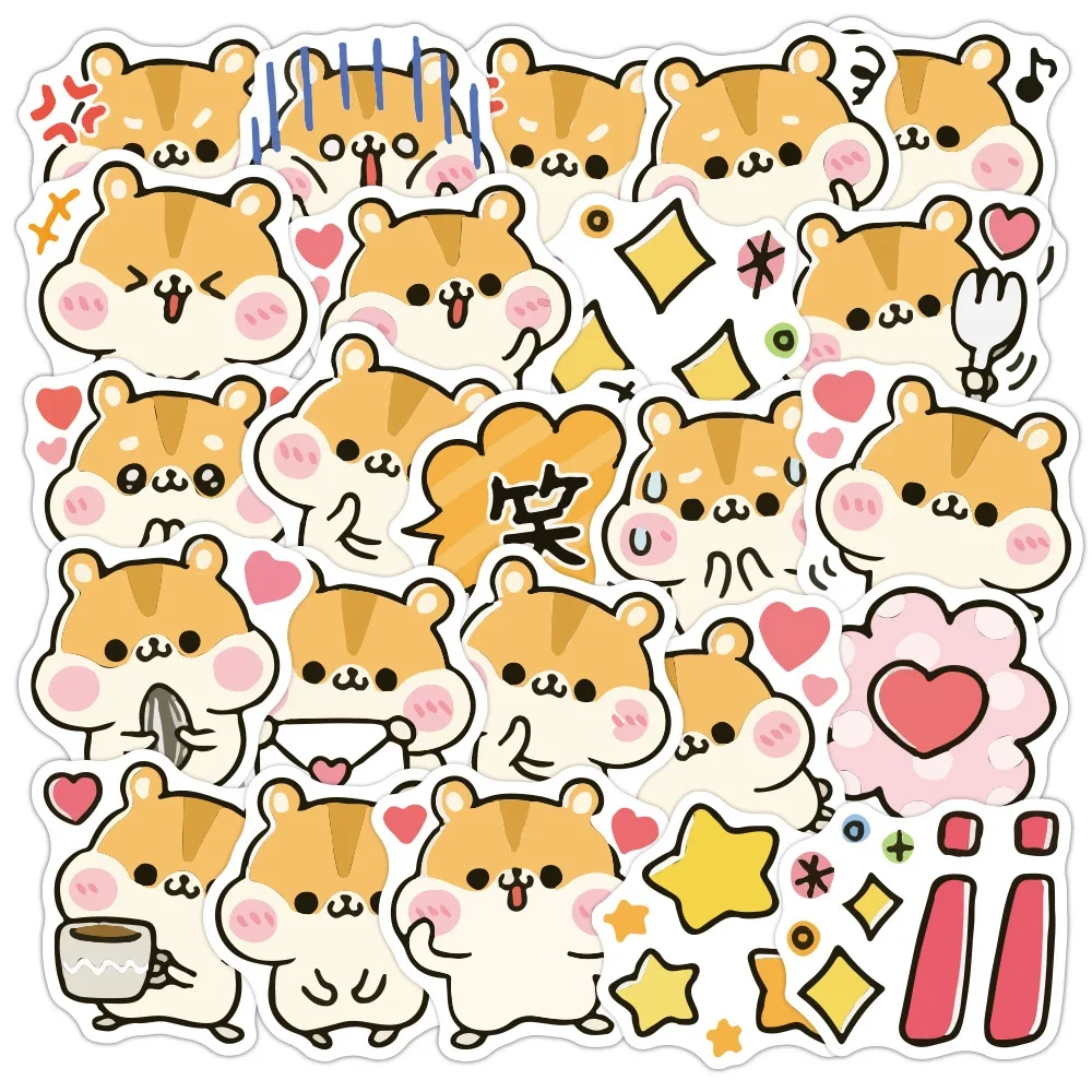 

10/30/50 шт. Симпатичный Хомяк, мультяшное выражение питомца, граффити, наклейка, компьютер, ноутбук, скейтборд, водяная чашка, чемодан, гитара, оптовая продажа