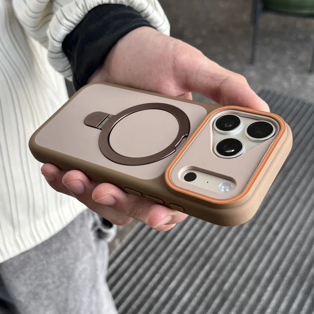 Luxury Metal Ring Holder with Magnetic Matte Bumper Cover