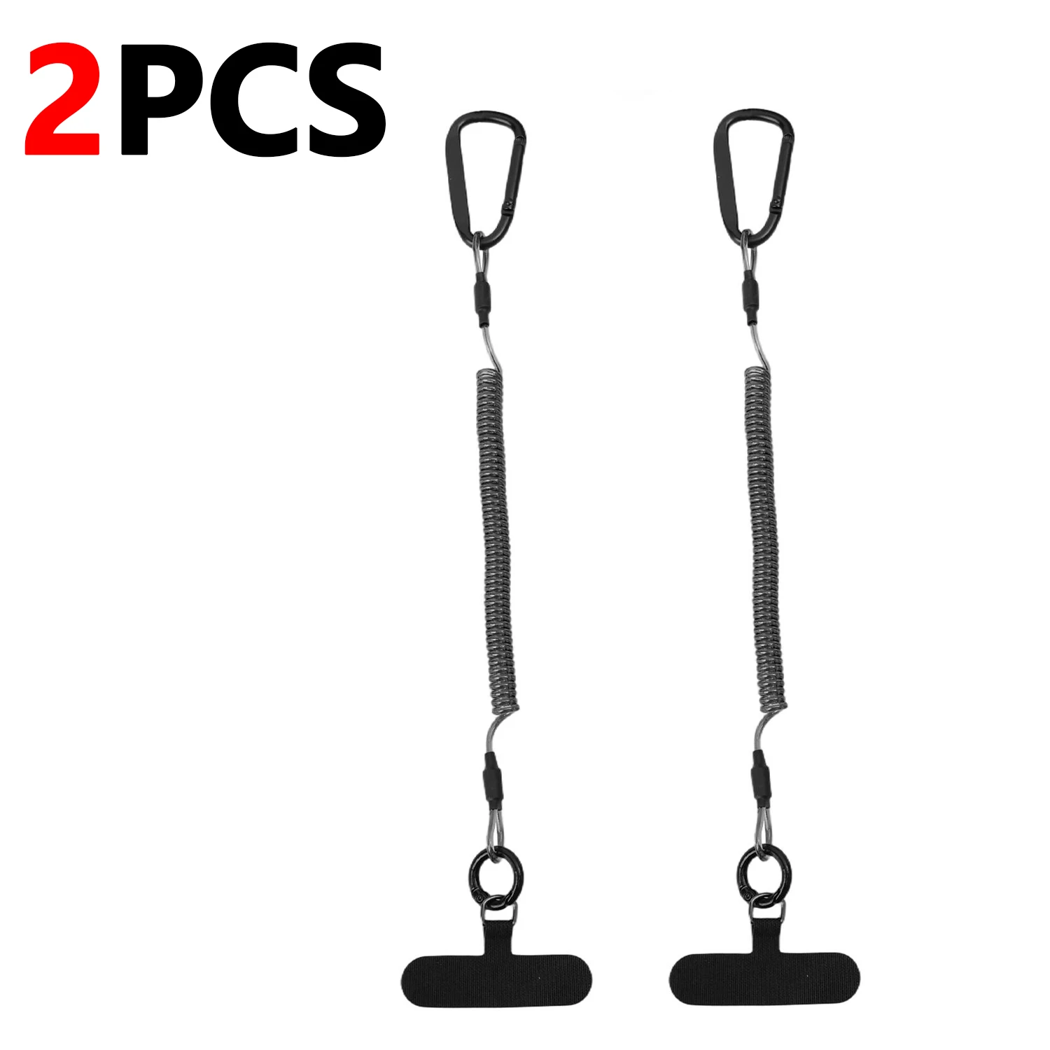 Coiled Anti-Theft Retractable Phone Lanyards with Tether Tabs - Outdoor Anti-Fall Straps (1-3 Pack)