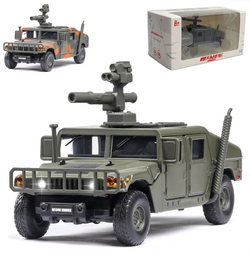 132 Hummer M1046 Military Alloy Car Model Sound And Light Collection