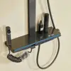 Smart Digital Display Grey Bathroom Shower Set Shower Faucet Full Set Hotel Apartment Bathtub Rainfall Shower System 4