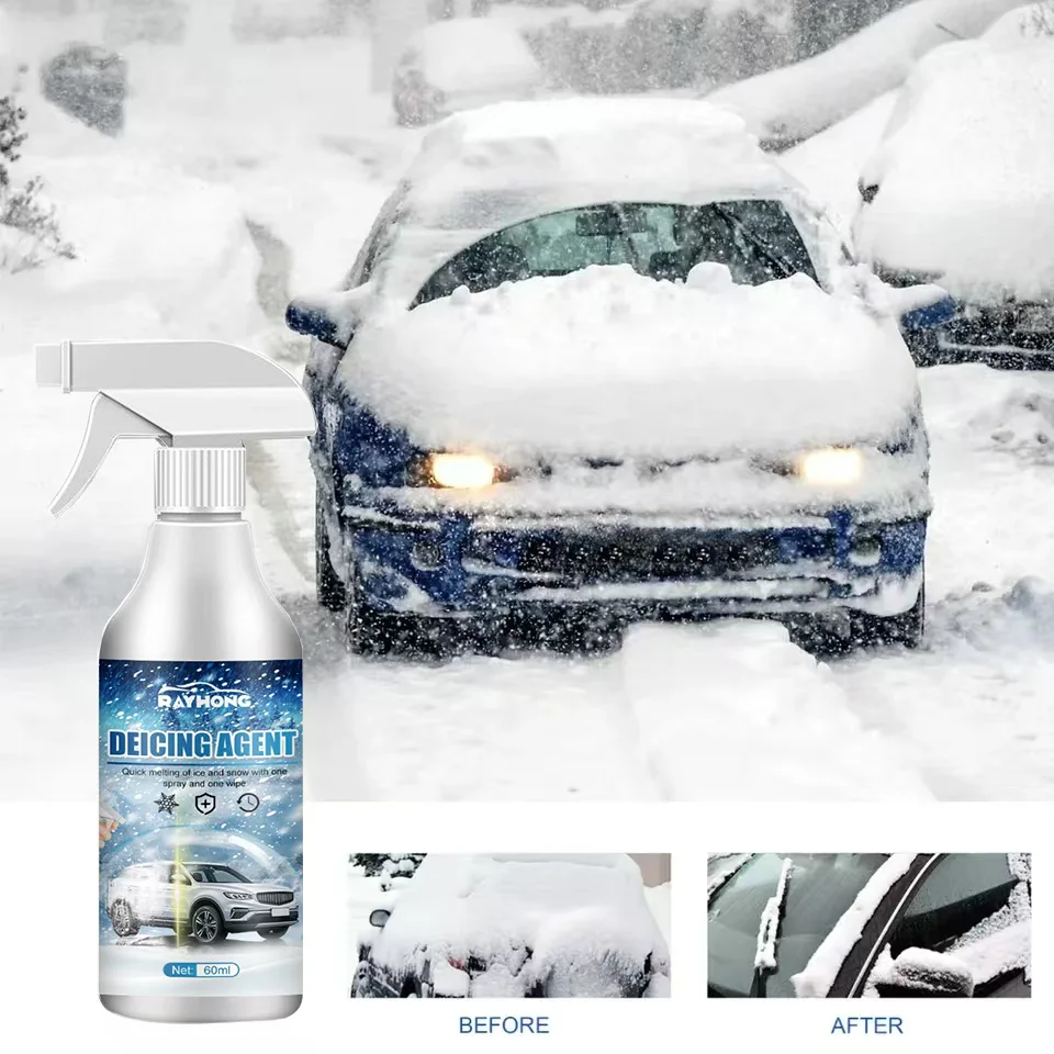 Winter De Icing Instantly Melts Ice Auto Windshield Deicing Spray Car Window Cleaner 60ML Road Anti Slip Winter Vehicle Supplies car windshield cleaner car windshield snow shield