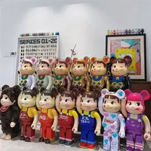 High Quality Bearbrick 400 Fujiya Figure Toy  Anime Action Figure Bearbricks 1000 Big Size Kawaii Model Doll Home Decorate Gift