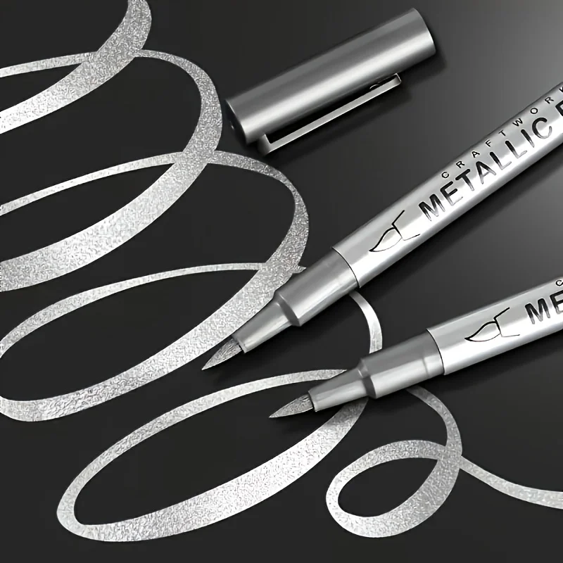 4개 골든 & 실버 영구 마커 펜 - 방수, DIY 공예, 수지 예술 및 사무용품, 페인팅 도구에 이상적