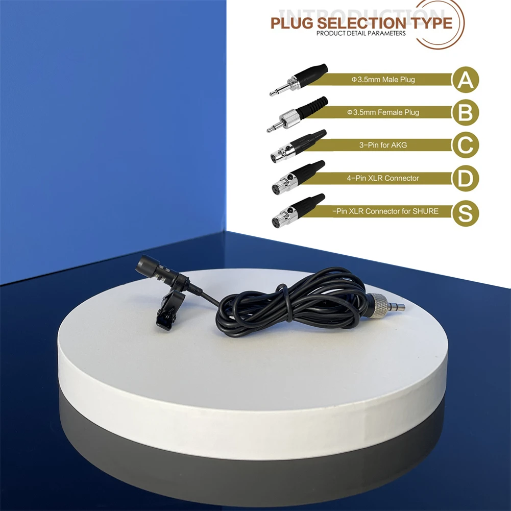 Wireless Microphone Microphone Windscreen 3.5mm Lavalier Lapel Microphone Miniature Broadcast Quality Wireless System Metal Clip Windscreen