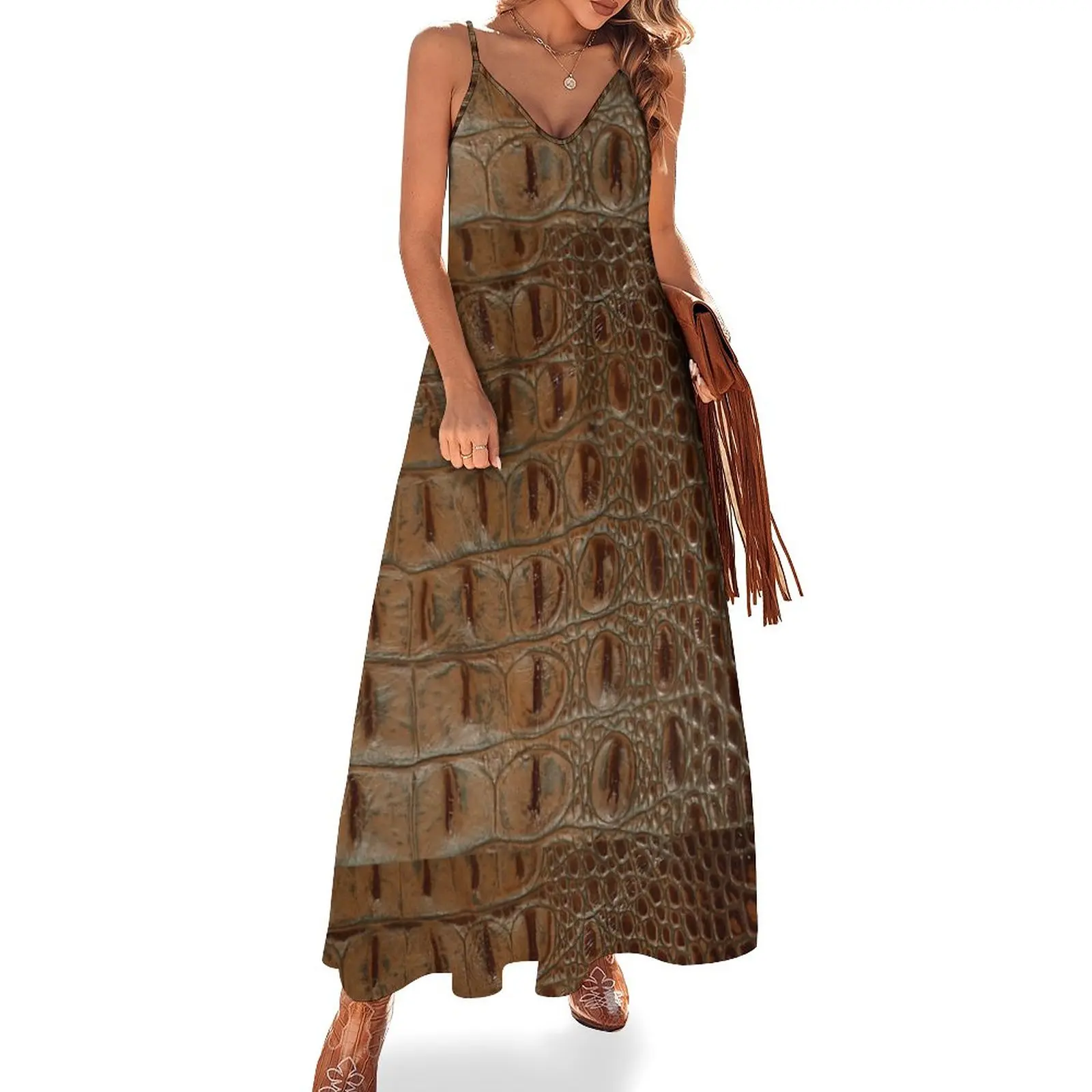 

Платье без рукавов из искусственной крокодиловой кожи с фото 2D, женское летнее платье, платья для выпускного вечера, коктейльные платья