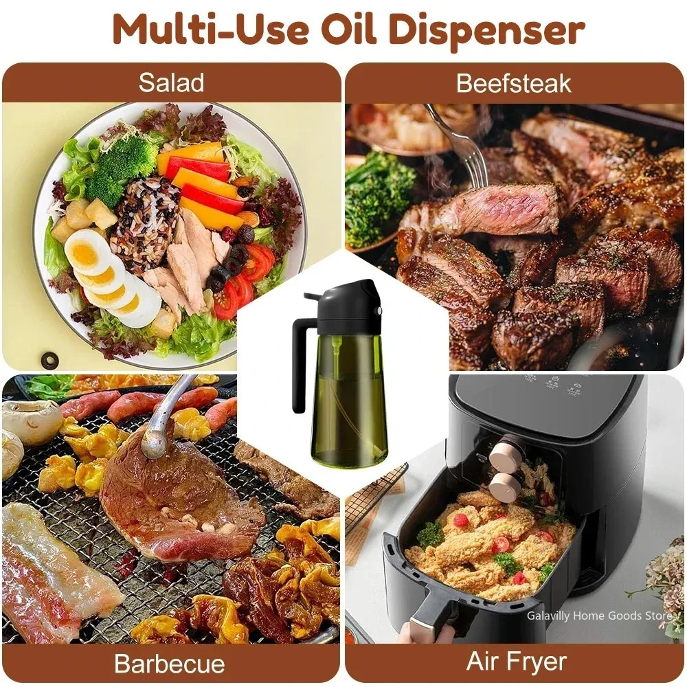 Light-Blocking Dark Green Glass Oil Sprayer - 16oz/470ML Olive Oil Dispenser
