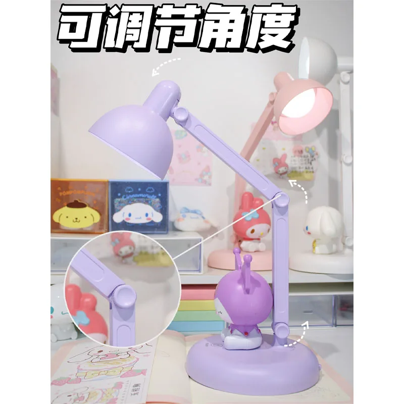 LED Desk Lamp Kawaii My Melody Kuromi Cinnamoroll Usb Rechargeable