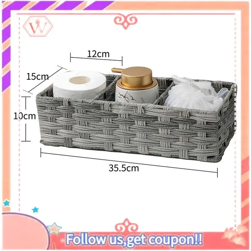 Upgraded Bathroom Toilet Organizer,Back Of Toilet Storage Basket,Waterproof Storage Baskets For Tank 3 Section 2Pack