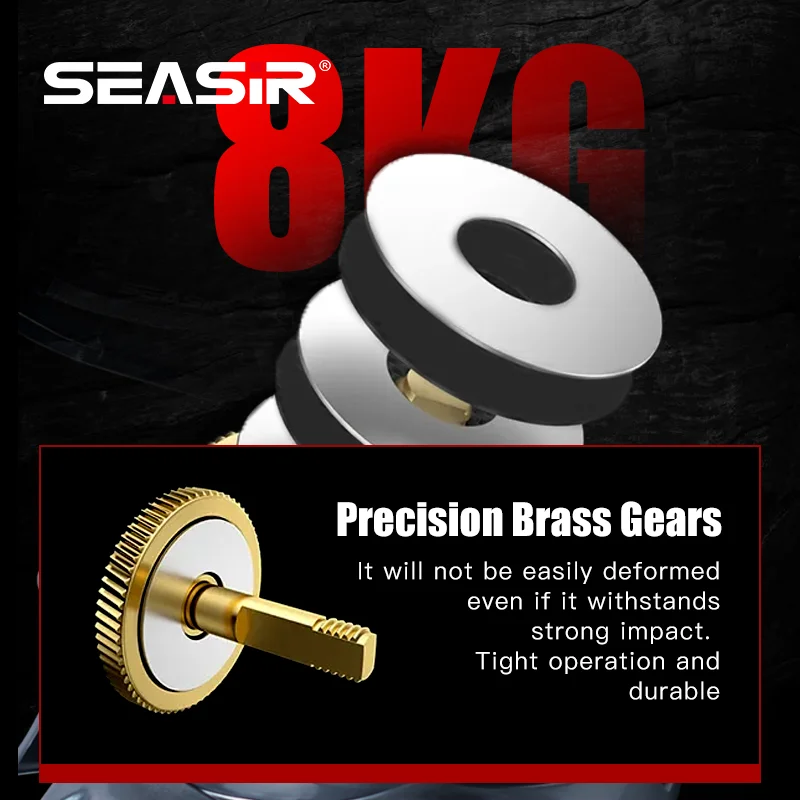 SEASIR M800 Baitcasting Reel 8KG Max Drag 5+1BB 7.1:1 High Speed Gear Ratio Fresh Saltwater Magnetic Brake System Fishing Coil