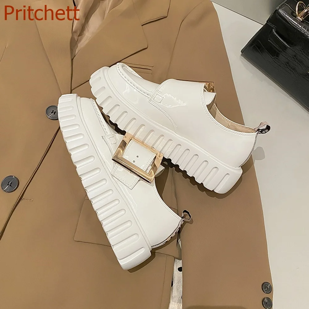 Round Toe Thick Sole Women Shoes Flat Sole Square Diamond Blingbling Shallow Solid Fashion Casual Comfortable Party Women Shoes 4