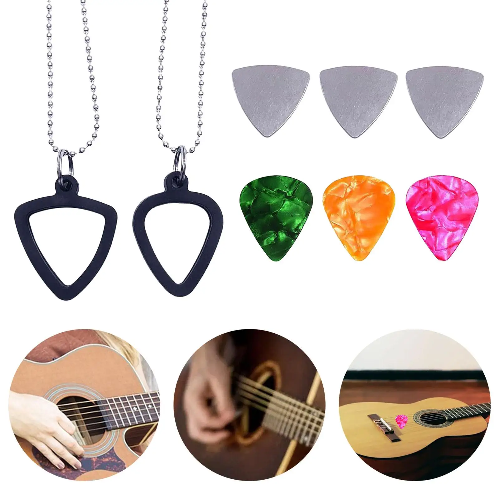 Guitar Pick Holder Guitar Picks Storage Necklace Portable with 6 Picks for Bass Electric Guitar Gifts Musicians Music Lovers Guitar Pick Holder Guitar Picks Storage Necklace Portable with 6 Picks for Bass Electric Guitar Gifts Musicians Music Lovers