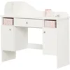 Make-up Dressing Table with 2 Doors and Storage Baskets, Pure White 1