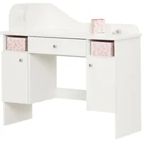 Make-up Dressing Table with 2 Doors and Storage Baskets, Pure White 1