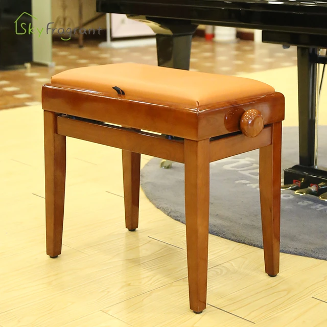 Sgabello per pianoforte in legno massello studente pianoforte elettronico  sgabello in legno di gomma mobili sollevabili panca portaoggetti ottomana  borsa morbida in pelle PU - AliExpress