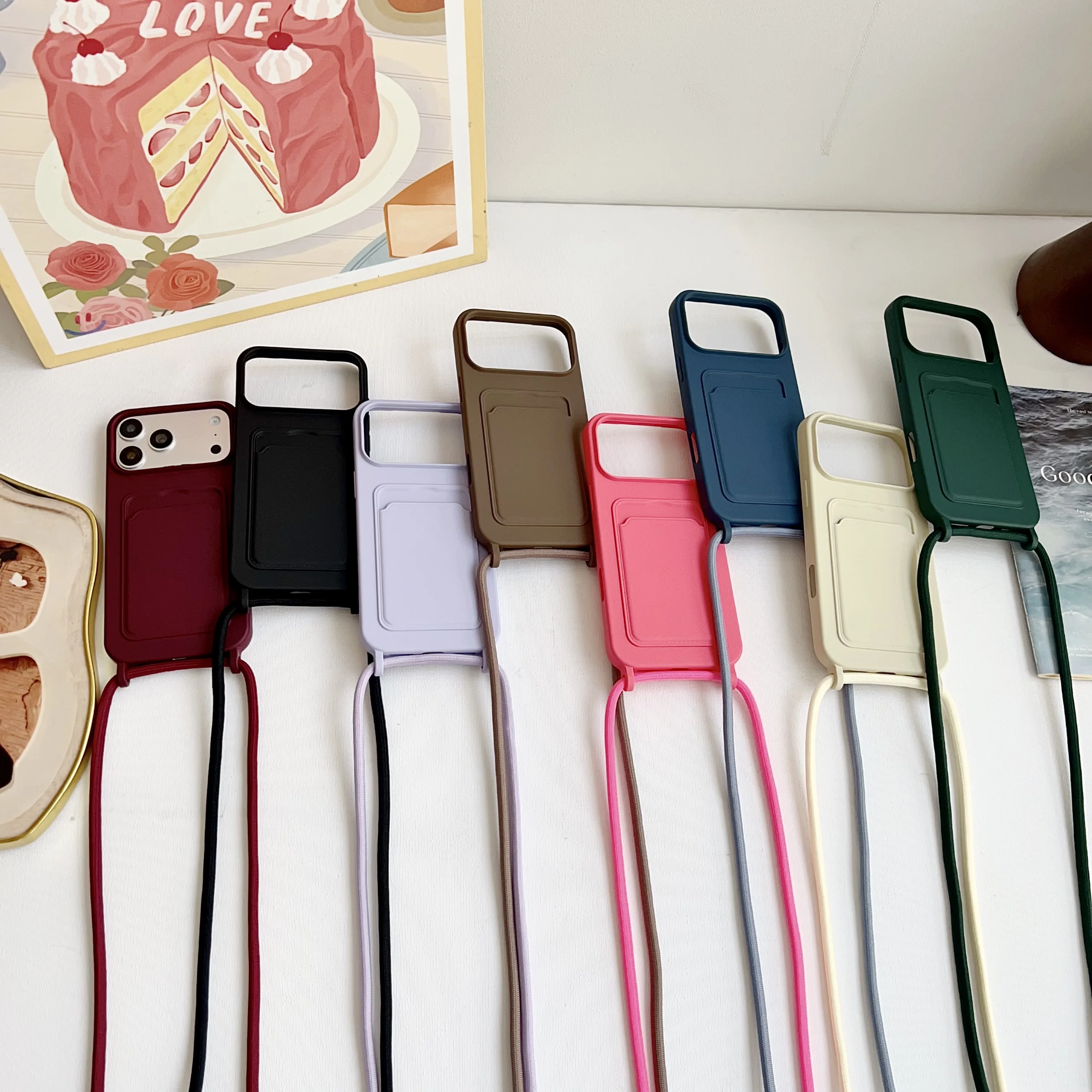 Versatile Crossbody Lanyard Phone Case with Card Slot and Soft Silicone Protector Cover