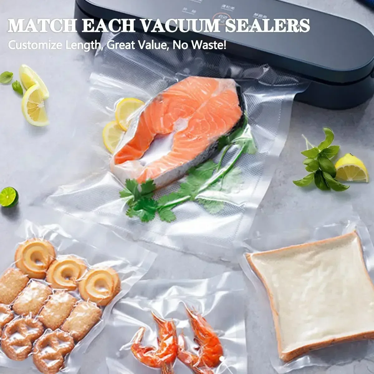 Food Vacuum Plastic Sealing Bags BPA Free Reusable 50pcs