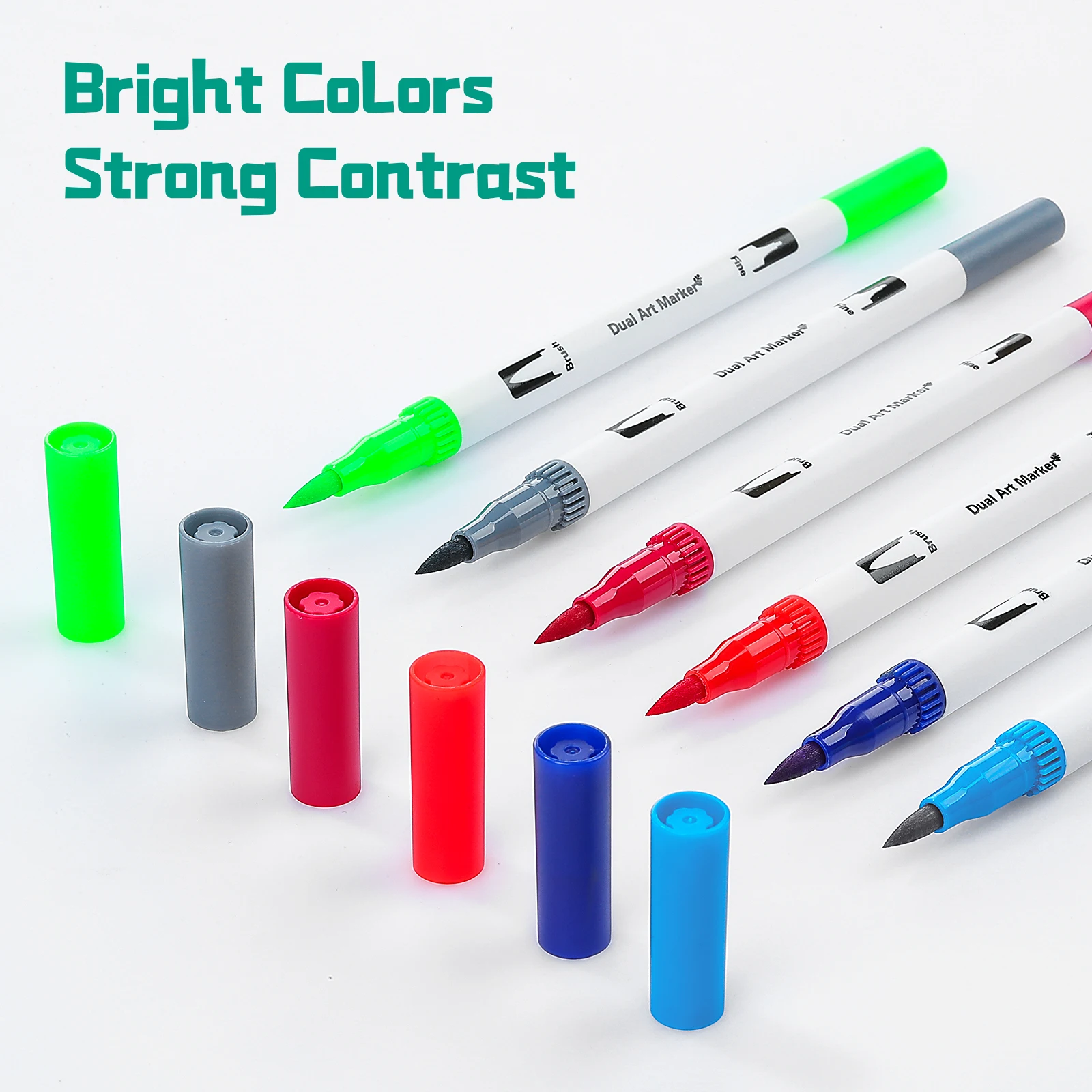 Dual Brush Pen Art Markers: Bright - Home