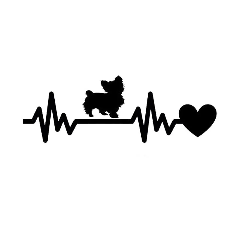 

Автомобильные наклейки Yorkie Dog Heart Beat, водонепроницаемая Солнцезащитная виниловая наклейка, автомобильный Стайлинг, аксессуары для украшения грузовика, 18 см * 6 см