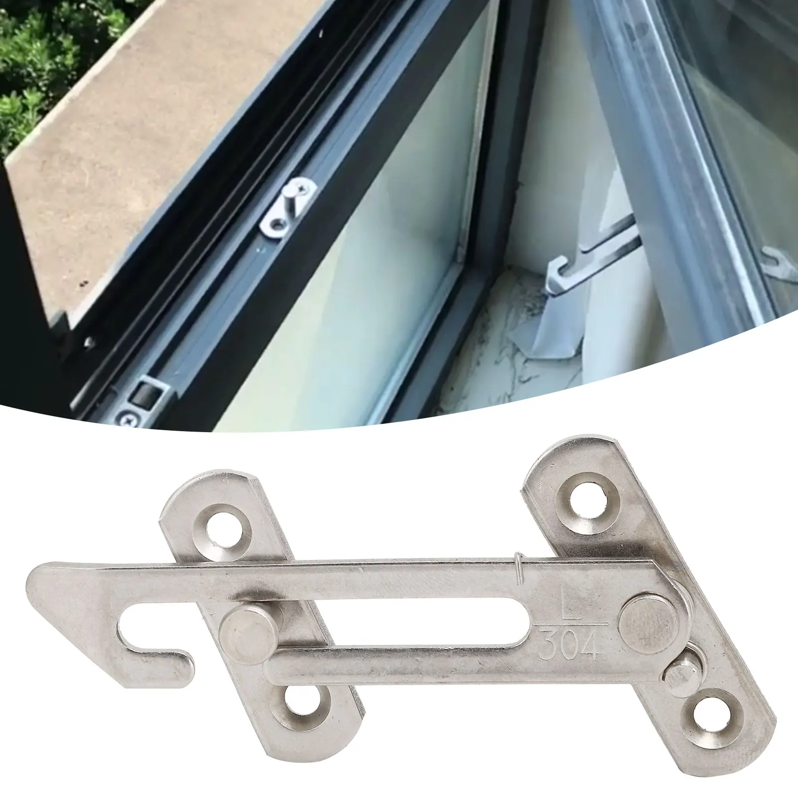 Window Limiter Stainless Steel Casement Window Limiter Stopper Sliding Child Safety Lock Catch Fittings Stopper