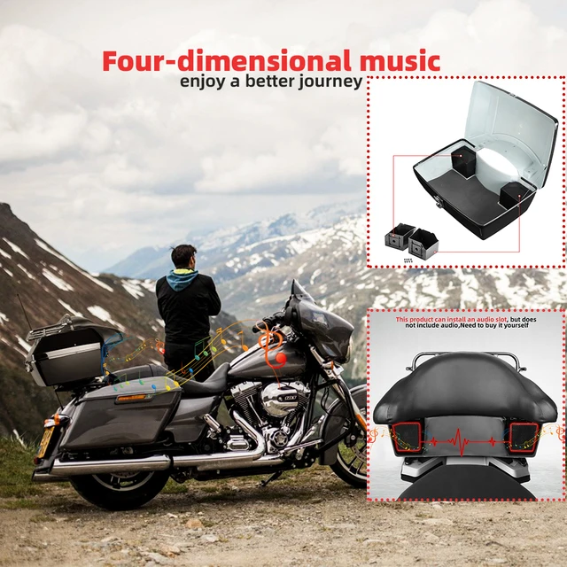 Motorcycle Universal Trunk Saddle Bags Rear Storage Box Top Tail Rear Luggage Trunk Case Toolbox For