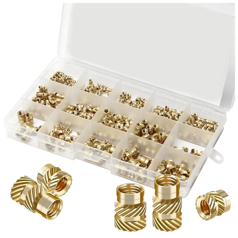 

362Pcs Nut Inserts, M2/M3/M4/M5/M6 Threaded Inserts, Heat Set Insert Tool, Female Thread Knurled Heat Embedment Nut Easy To Use
