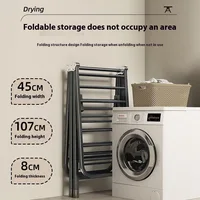 1pcs Folding Floor Drying Rack Household Bedroom Balcony Hanging Clothes Drying Quilt Hanging Rod Can Be Folded Storage 2